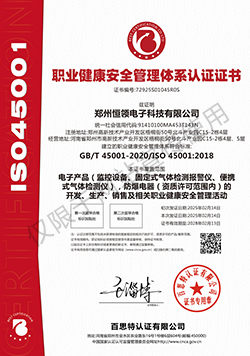 職業(yè)健康安全管理體系認證證書